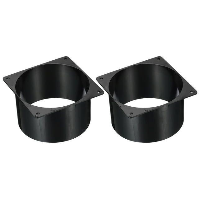 Unique Bargains Plaque de Connexion de Conduit 5 Pieds pour Évent de Sécheuse, Plaque de Conduit Carrée à Ronde, Noir 2 Pcs