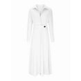 thumbnail image 2 of Women Autumn Casual Lapel Split Wrinkle-Free Long Maxi Vacation Dress with Pockets Creamy White M, 2 of 5