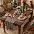 thumbnail image 6 of mubwai Christmas Checkered Tartan Table Runner - Green Buffalo Plaid Xmas Stain Resistant Washable Table Decoration for Dining/Parties/Holiday Decor, 13 x 71 Inch, 6 of 6