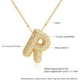 thumbnail image 3 of Z ZACHÉ Gold A-Z Bubble Letter Necklace 18K Gold Plated -- Dainty Cubic Zirconia Pendant, Balloon Initial Necklace for Women - Letter E, 3 of 6