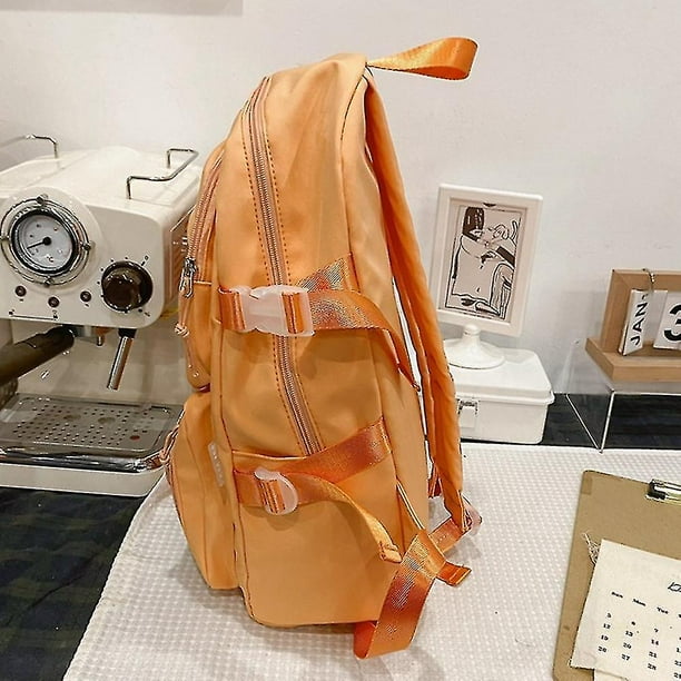 Girl student transparent backpack Korean high school student school bag Black