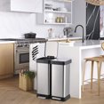 thumbnail image 3 of 60 Liter/16 Gallon Kitchen Trash Can,Stainless Steel, Rectangular Hands-Free Recycling for Rooms and Offices.No Built-in Plastic Bucket.Sliver., 3 of 7