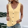 thumbnail image 6 of Manxivoo Vest for Women Women Loose U Neck Sleeveless Tops Casual Pure Color Pleated Eyelet Summer Shirts Vest Blouse Tank Top for Women Yellow, 6 of 8