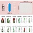 thumbnail image 2 of 24 piezas de uñas postizas navideñas largas con diseño de ataúd, brillantes y con rayas rojas y verdes, cobertura completa de uñas acrílicas para decoración de manicura de mujer, 2 of 5