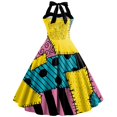 thumbnail image 4 of Disfraz de Sally para Halloween, vestido de rayas con estampado digital, B360-1025, 4 of 5