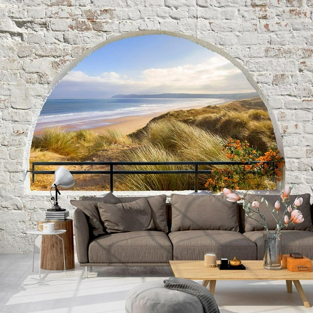 Tiptophomedecor Peel and Stick Beach Wallpaper Wall Mural Hidden