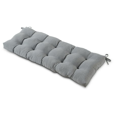 Greendale Home Fashions Heather Gray 51 x 18 in. Outdoor Reversible Tufted Bench Cushion