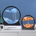 thumbnail image 3 of Moving Sand Art Picture Round Glass 3D Deep Sea Sandscape in Motion Display Flowing Sand Frame Relaxing Desktop Home Office Work Decor, 3 of 6