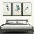 thumbnail image 2 of IDEA4WALL Framed Canvas Print Wall Art Set of 3 Heron Birds Prints Pastel Multicolor Animals Art Nature Wildlife Illustration Vintage Elegant Artwork for Room Decor - Black 24"x36"x3, 2 of 4