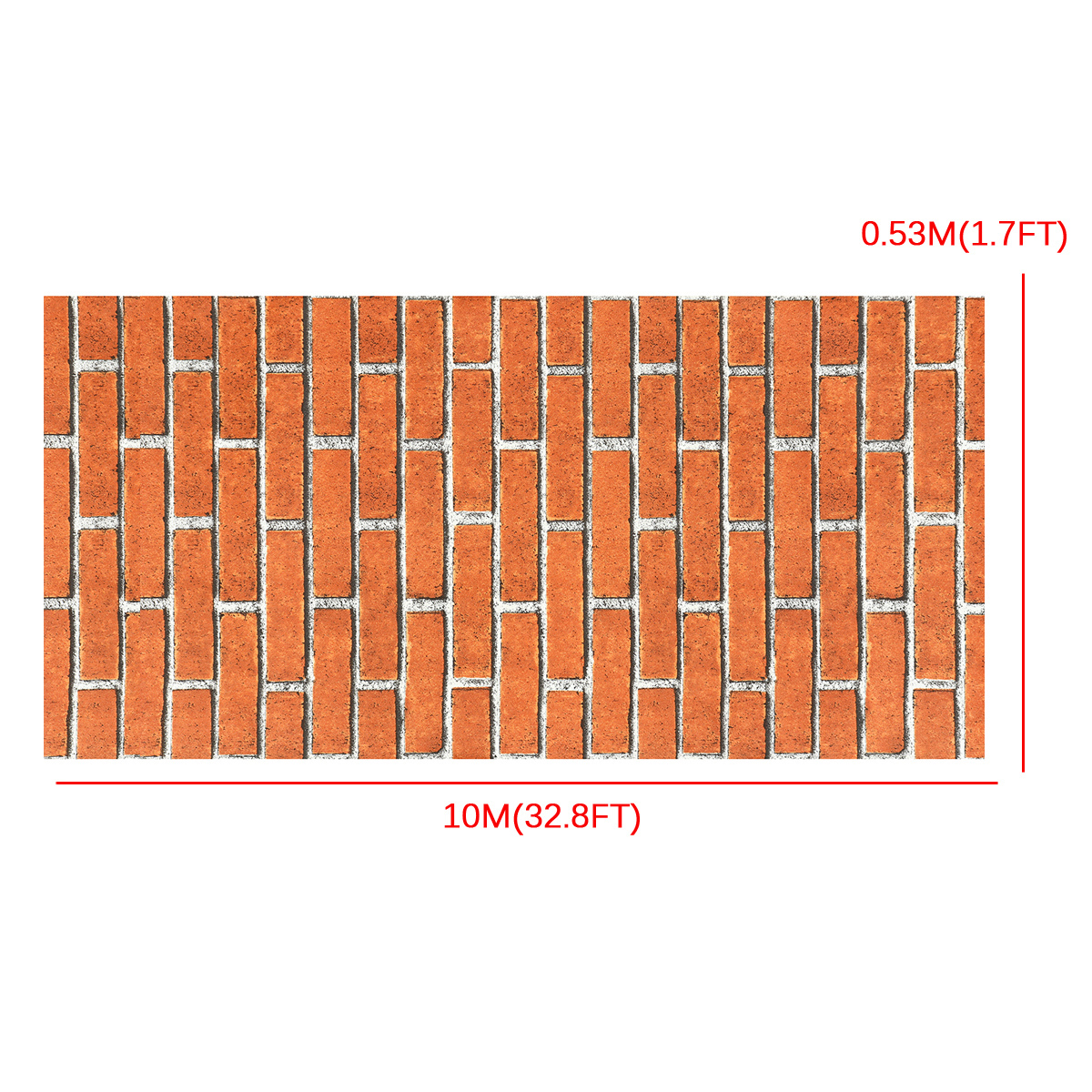 393.7x19.7in Non-Woven Wallpaper, 3D Effect Brick Wall Panel(No Glue) - image 5 of 9