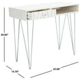 thumbnail image 5 of SAFAVIEH Marigold Mid-Century w/ Drawer Writing Desk, White Wash/Silver, 5 of 14