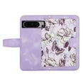 thumbnail image 6 of Allytech for Google Pixel 8 Pro Wallet Case, Premium PU Leather Cards Slots Shoulder Strap Hand Wrist Fashion Floral Pattern Wallet Phone Case for Google Pixel 8 Pro - Purple, 6 of 14