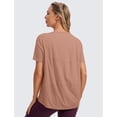 thumbnail image 2 of Remera CRZ YOGA de Algodón Pima con Cuello Barco y Corte Suelto en Color Mocha Mousse, 2 of 4