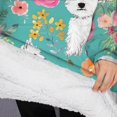 thumbnail image 3 of Oversized Wearable Blanket Hoodie,Schnauzer Dogs Sherpa Blanket Hoodie with Super Pockets,Super Warm Fuzzy Pullover for Women & Men, 3 of 6