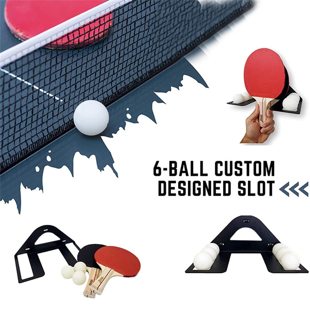 Elite Ping Pong and Table Tennis Storage Rack, Slot for Balls Slot for Paddles, Ping Pong Ball Holder, Hardware Included