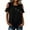 *Black, variant on VBVC Women's Cotton Blend Cold Shoulder Blouse, Ladies' Crew Neck Ruffle Sleeve Top, Casual Button Detail Shirt For Women,Black,S-2XL