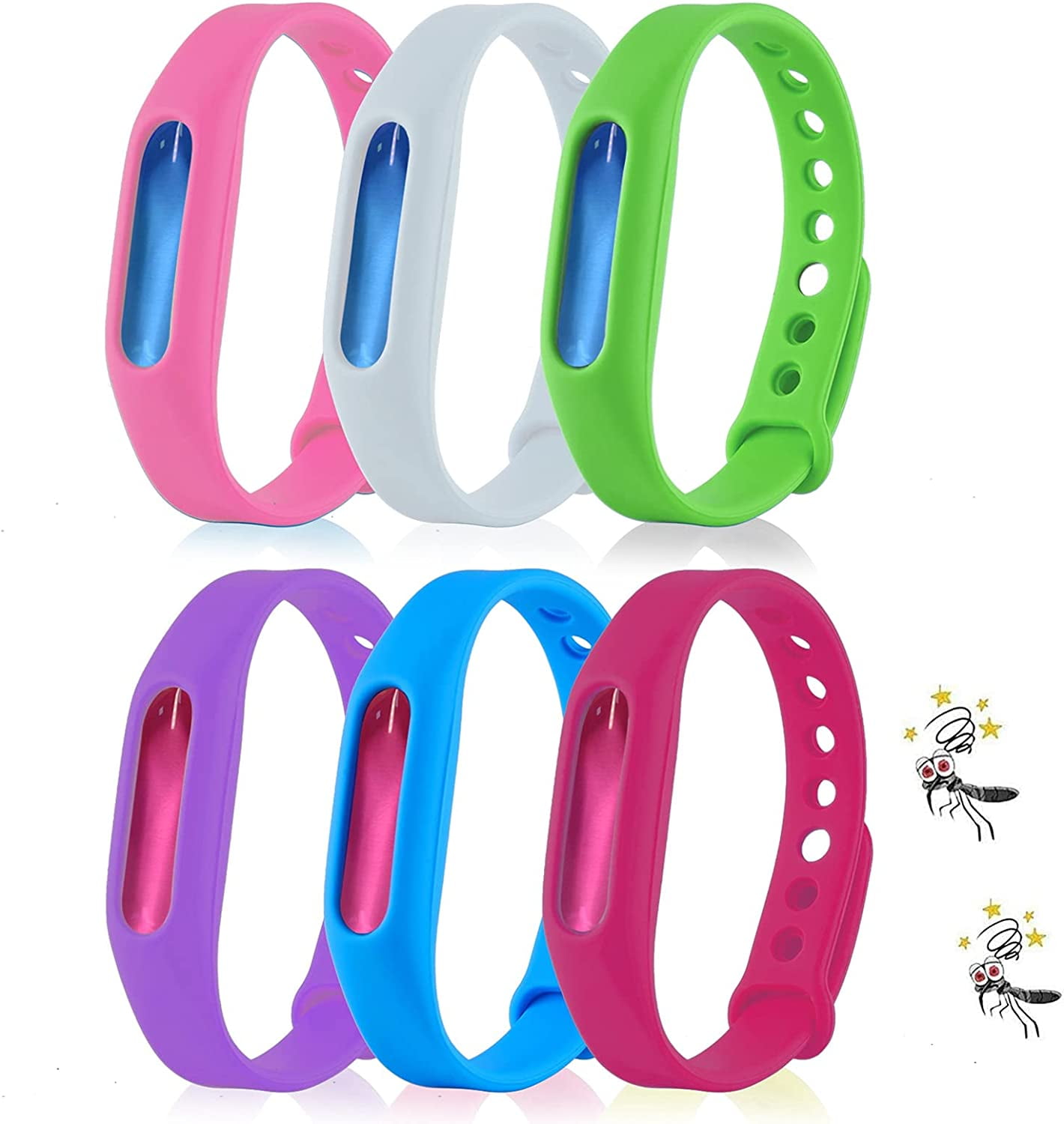 Topboutique 6 Pack Mosquito Repellent Bracelets Waterproof Insect & Bug