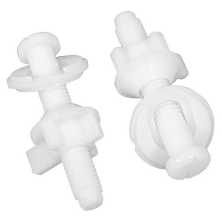 

Ruibeauty 2Pcs Toilet Seat Screws Replacement Plastic Toilet Seat Hinge Bolt Screws with Plastic Nuts and Washers Parts Kit for Fixing the Top Toilet Seat White