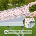 thumbnail image 6 of Red Strawberry Plants Fruit Pink Pattern Square Fitted Tablecloth with Elastic Edge,Square Table Cover,Washable Elastic Table Cover for Home Kitchen Party Decor 34"x34", 6 of 6