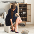 thumbnail image 2 of Modern U-Shaped Teddy Velvet Ottoman, 18" Upholstered Vanity Stool and Footrest, 350 lbs Capacity Shoe Bench for Living Room and Entryway, 2 of 6