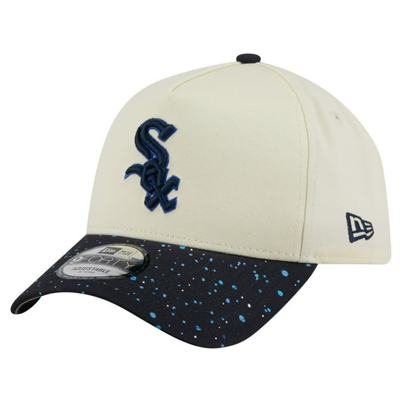 Men's New Era  Cream Chicago White Sox Speckle A-Frame 9FORTY Adjustable Hat