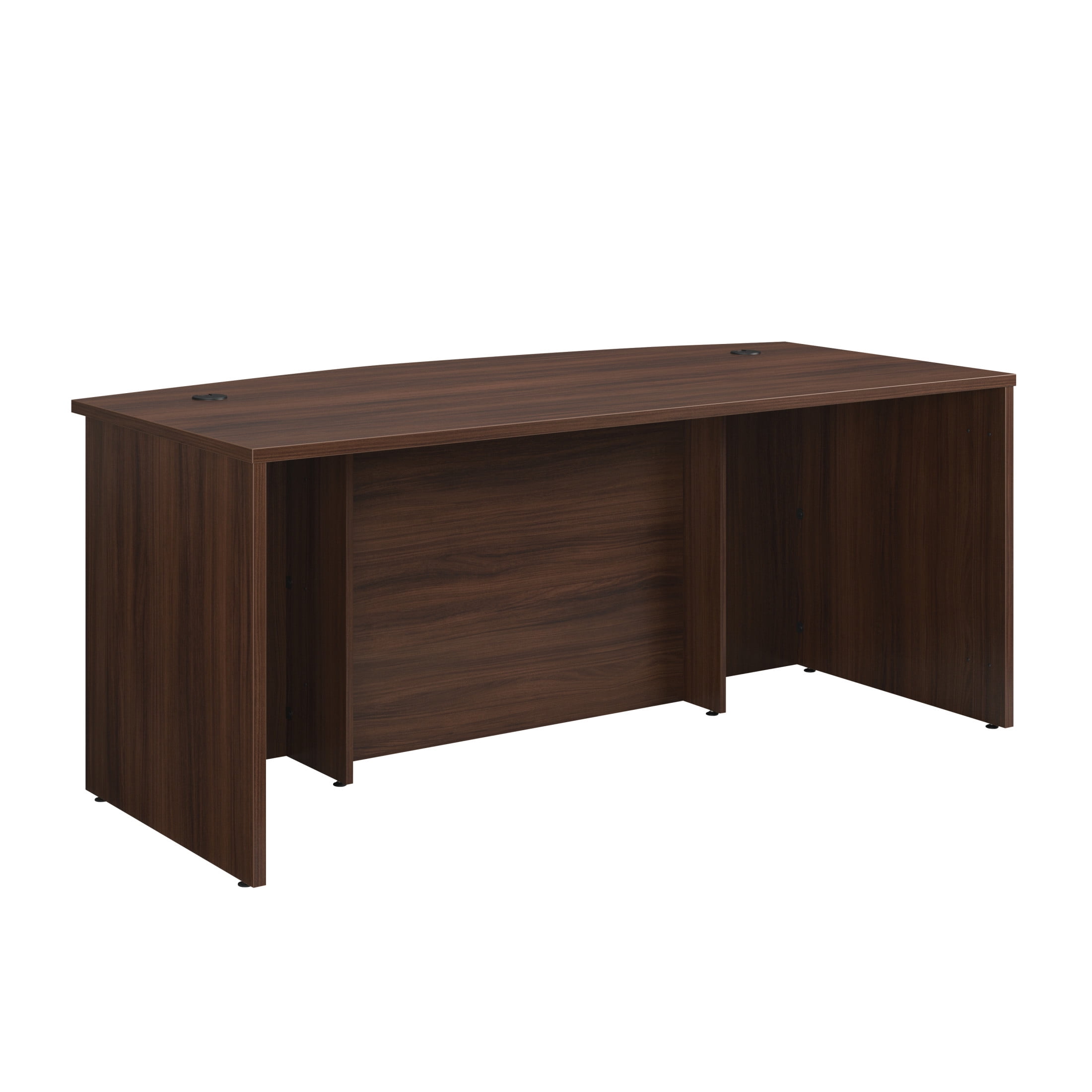 Sauder Affirm Engineered Wood Bowfront Executive Desk in Noble Elm/Brown