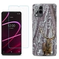 thumbnail image 1 of Slim-Fit Gel TPU Phone Case for T-Mobile Revvl 6 Pro 5G, with Tempered Glass Screen Protector, by OneToughShield ® - Deer/Snow/Camo, 1 of 3