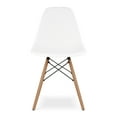 thumbnail image 4 of Modholic Tulip 36" Round Wood Dining Table & Set Of 4 Wood Leg Chairs, White, 4 of 6