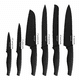 thumbnail image 3 of Juego de cuchillos de cocina Hecef Santoku de chef japonés 6 piezas óxido negro con cubiertas, 3 of 11