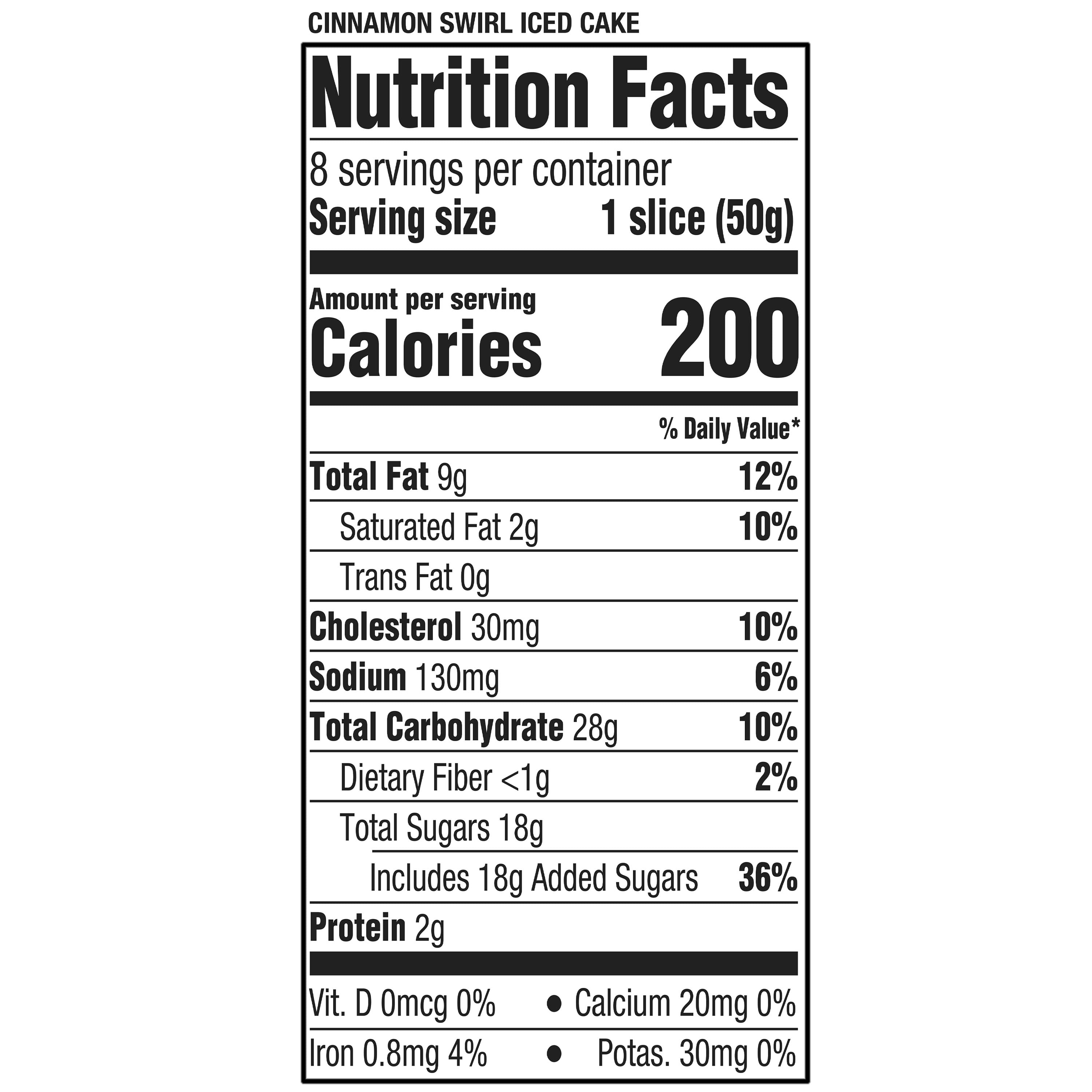 Marketside Iced Cinnamon Sliced Loaf Cake, 14.1 oz, 8 Count
