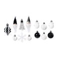 thumbnail image 2 of 32 Uds. de adornos navideños, adornos de bolas de Navidad, colgantes, decoraciones para árboles de Navidad para bodas, coronas, fiestas, decoración Blanco negro Macarena Bolas colgantes para fiestas, 2 of 8