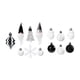 thumbnail image 2 of 32 Uds. de adornos navideños, adornos de bolas de Navidad, colgantes, decoraciones para árboles de Navidad para bodas, coronas, fiestas, decoración Blanco negro Macarena Bolas colgantes para fiestas, 2 of 8