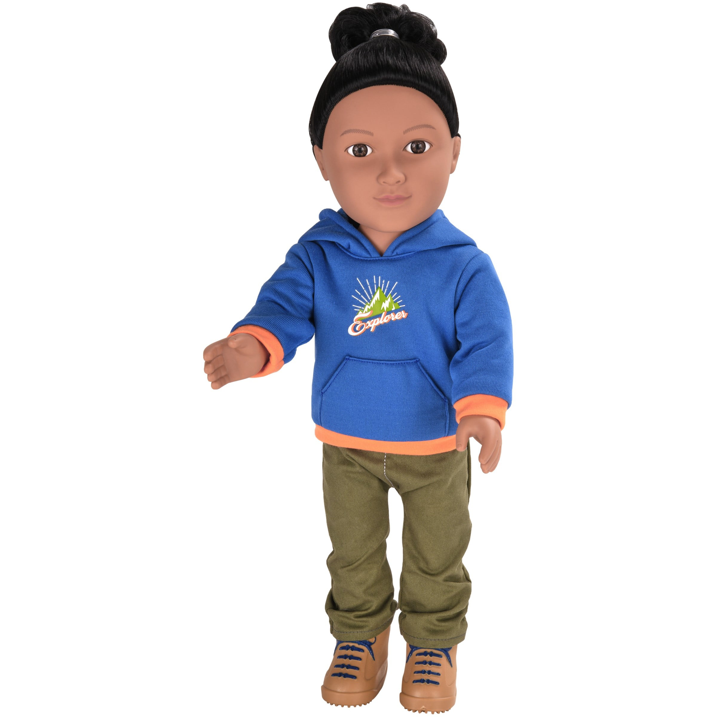 My Life As Outdoorsy Boy 18-inch Posable Doll, Dark Brown Hair 