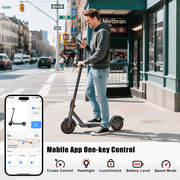 OBX 350W Electric Scooter for Adults, 18MPH & 12-16 Miles Range, 8.5 Solid Tires, Foldable Commuting E-Scooter with APP Control & Brake System