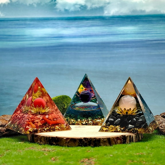 Orgonite Crystal Pyramid Crystal Sphere Chakra Meditation Tool Decor Gift