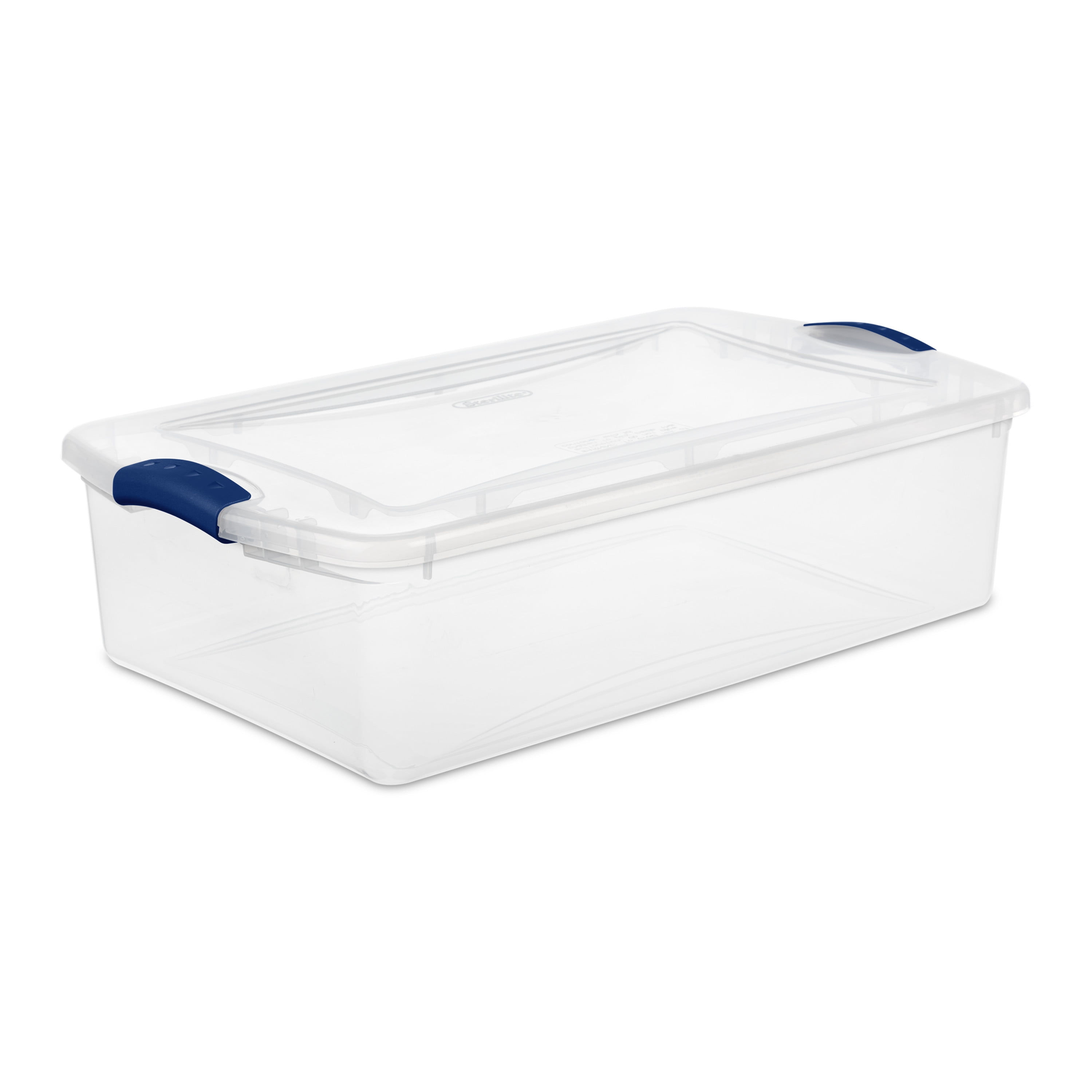 Storage Box Plastic Stacking 30 Quart Container Organizer Lid Heavy Duty 6-Pack 