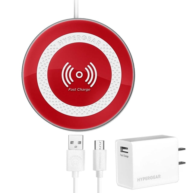 Base Cargador HYPERGEAR inalambrico Qi 15W Rojo para iPhone e Android