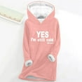 thumbnail image 4 of Feancey Womens Winter Hoodies Fleece Lined Warm Hooded Sweatshirts Casual Letter Print Pullover Comfy Fuzzy Thermal Tunic Tops Loungewear Pink XL, 4 of 4