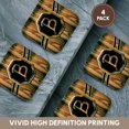 thumbnail image 6 of 3drose, Elegant Faux Gold and Wood Grain Monogram Letter B, Set of 4 Coasters - Soft, 6 of 7