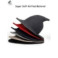 thumbnail image 5 of PULLIMORE Halloween Witch Hats for Women Modern Cosplay Costume Party Wide Brim Knitted Caps (Khaki), 5 of 9