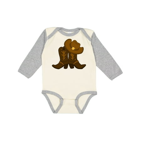 

Inktastic Sheriff Hat with Boots Gift Baby Boy or Baby Girl Long Sleeve Bodysuit