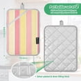 thumbnail image 6 of Yayeee Pot Holders Kitchen Heat Resistant with Pocket 7"x9.8" Cotton Oven Cooking Hot Pads, Pink and Yellow Striped Pattern, 6 of 7