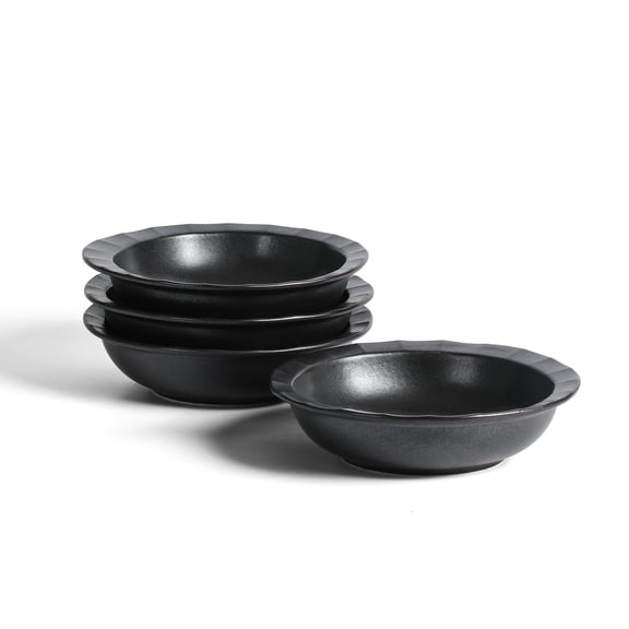 Stone Lain Oasis 4-Piece Pasta Bowl Set Stoneware, Black