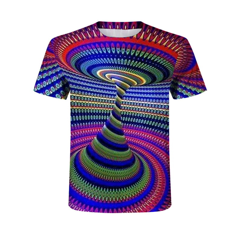 YANHOO Men's Short Sleeve Plus Size T-shirt Fashion 3D Graphic Print Shirt  Unisex Top Casual Crew Neck Tee for Men Women 