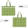thumbnail image 2 of Honeii Cartoon Duck Print Canvas Tote Bag with Compartments Laptop Tote Bag Large Tote Bag, 2 of 8