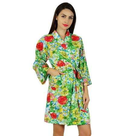 

Bimba Women Short Cotton Robe Getting Ready Wrap Coverup Bridesmaid Bride Gift