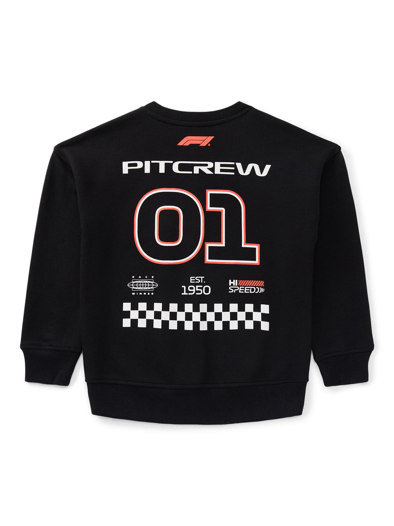 Formula 1 Racing Little Boys and Big Boys Graphic Crew Sweatshirt with Long Sleeves, Sizes 4-18