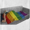 thumbnail image 6 of Pride Soft Flannel Fleece Throw Blanket, Horizontal Rainbow Colored Flag of Gay Parade Freedom Equality Love Passion Theme, Cozy Plush for Indoor and Outdoor Use, 50" x 60", Multicolor, by Ambesonne, 6 of 6