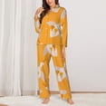 thumbnail image 2 of Vsdgher Flying Ducks Pajamas Set Long Sleeve Sleepwear Womens Button Down Nightwear Pj Sets-X-Large, 2 of 7