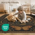 thumbnail image 4 of ODIKA 8'x10' Washable Area Rug Warm Earth Tones Enchanted Forest Mansion Design Victorian Gothic Style for King Size Bedroom Under Bed, Master Suite, Non-Shedding, Easy Care, 4 of 7